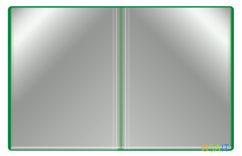 Папка с 40 прозр.вклад. Бюрократ -BPV40GRN A4 пластик 0.65мм торц.карм с бум. встав зеленый