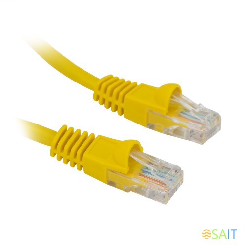 Патч-корд Buro UTP 4 пары cat.5E CCA molded 5м желтый RJ-45 (m)-RJ-45 (m)