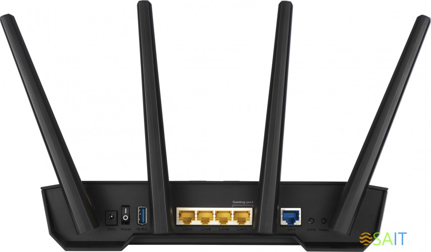 Роутер беспроводной Asus TUF-AX3000 AX3000 10/100/1000BASE-TX/4G ready черный