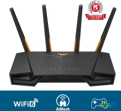 Роутер беспроводной Asus TUF-AX3000 AX3000 10/100/1000BASE-TX/4G ready черный