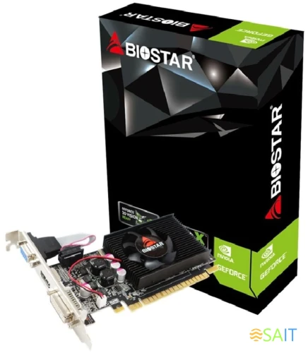 Видеокарта Biostar PCI-E 2.0 GeForce GT610 NVIDIA GeForce GT 610 2Gb 64bit DDR3 700/1333 DVIx1 HDMIx1 CRTx1 HDCP Ret low profile