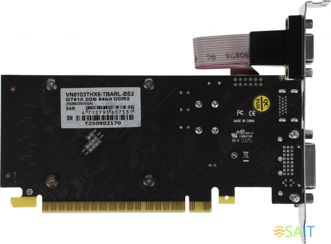 Видеокарта Biostar PCI-E 2.0 GeForce GT610 NVIDIA GeForce GT 610 2Gb 64bit DDR3 700/1333 DVIx1 HDMIx1 CRTx1 HDCP Ret low profile