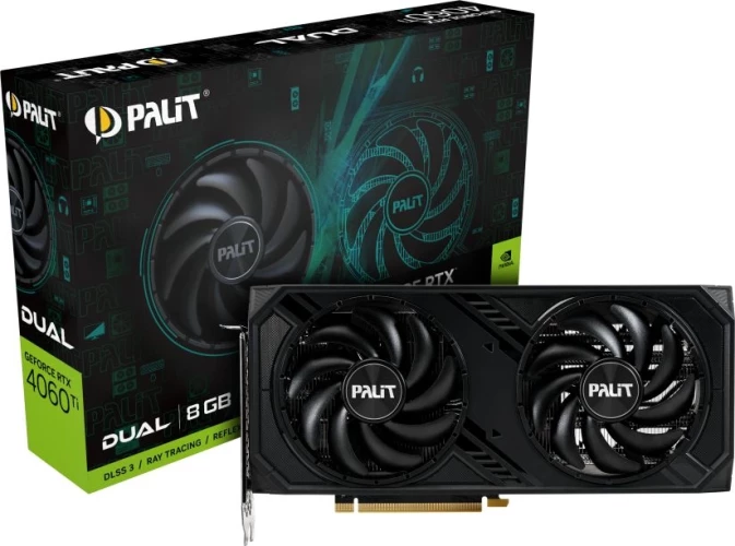 Видеокарта Palit PCI-E 4.0 PA-RTX4060Ti DUAL NVIDIA GeForce RTX 4060TI 8Gb 128bit GDDR6 2310/18000 HDMIx1 DPx3 HDCP Ret