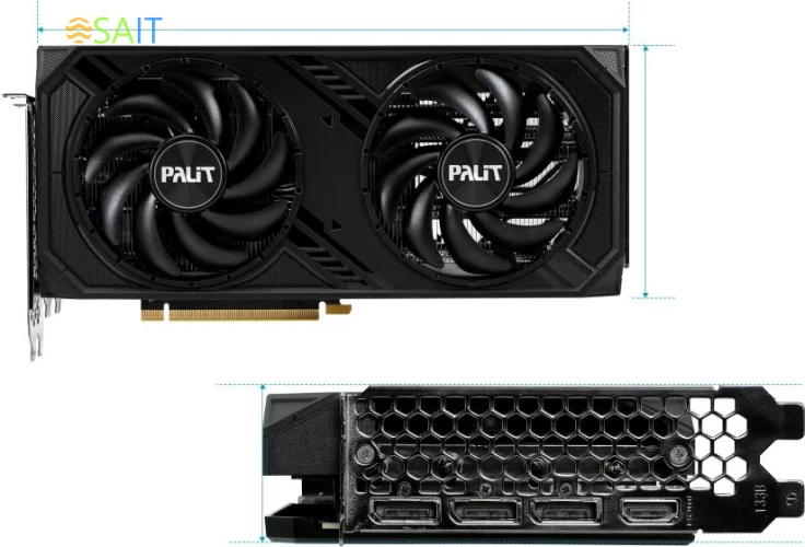 Видеокарта Palit PCI-E 4.0 PA-RTX4060Ti DUAL NVIDIA GeForce RTX 4060TI 8Gb 128bit GDDR6 2310/18000 HDMIx1 DPx3 HDCP Ret