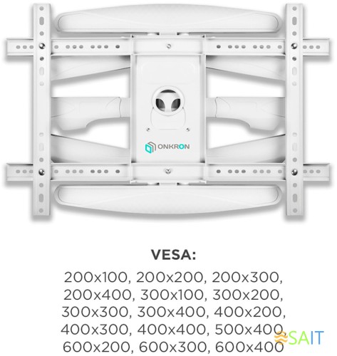 Кронштейн для телевизора Onkron M6L белый 40"-75" макс.45кг настенный поворот и наклон