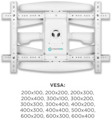 Кронштейн для телевизора Onkron M6L белый 40"-75" макс.45кг настенный поворот и наклон