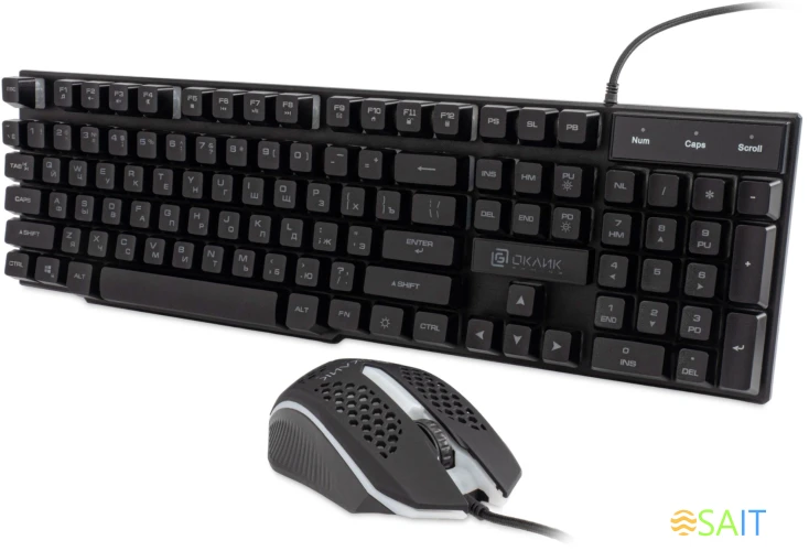 Клавиатура + мышь Оклик 400GMK клав:черный мышь:черный USB LED (1546779)