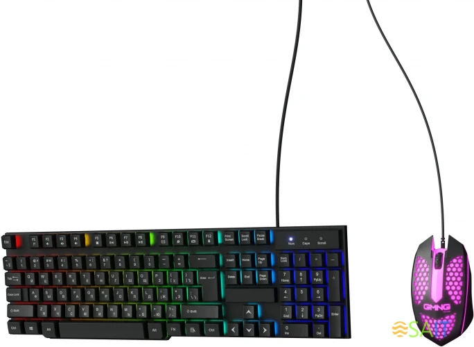 Клавиатура + мышь Оклик 400GMK клав:черный мышь:черный USB LED (1546779)