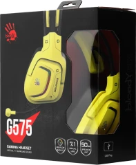 Наушники с микрофоном A4Tech Bloody G575 Punk желтый/черный 2м мониторные USB оголовье (G575 PUNK)