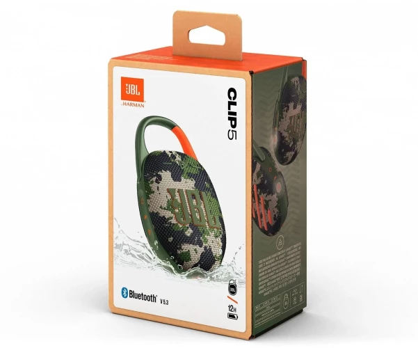 Колонка порт. JBL Clip 5 камуфляж 7W Mono BT 10м 1400mAh