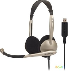 Наушники с микрофоном Koss CS100-USB черный/золотистый 2.4м накладные USB оголовье (15116376)