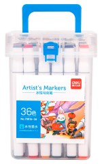 Набор маркеров для скетчинга Deli 70816-36 скошенный пиш. наконечник 36цв. пластиковая коробка