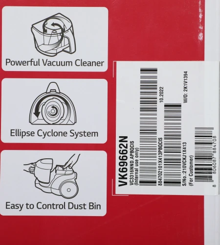 Пылесос LG VK69662N 1600Вт синий