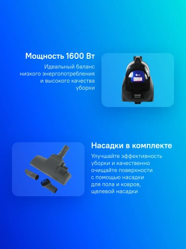 Пылесос LG VK69662N 1600Вт синий