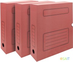 Короб архивный Silwerhof микрогофрокартон корешок 75мм A4 красный (упак.:3шт)