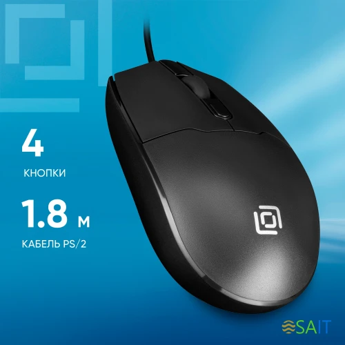 Мышь Оклик 147M черный оптическая 1600dpi PS/2 4but (1504733)