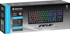 Клавиатура Defender GK-412 механическая черный USB for gamer LED (45410) кабель 1.8м