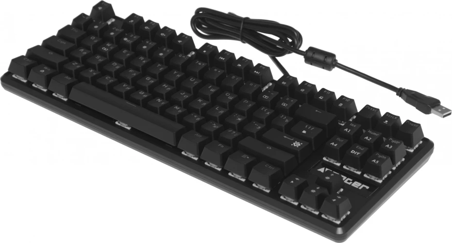 Клавиатура Defender GK-412 механическая черный USB for gamer LED (45410) кабель 1.8м