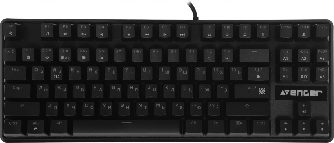 Клавиатура Defender GK-412 механическая черный USB for gamer LED (45410) кабель 1.8м