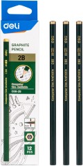 Карандаш ч/г Deli EC88-2B 2B шестигран. липа карт.кор. (12шт)