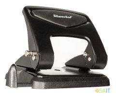 Дырокол Silwerhof VIS макс.:35лист. металл черный отв.:2 с линейкой