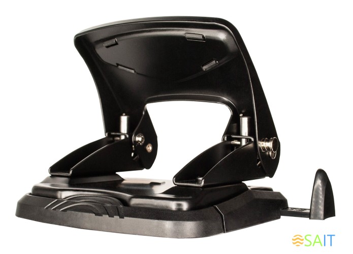 Дырокол Silwerhof VIS макс.:35лист. металл черный отв.:2 с линейкой