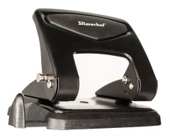 Дырокол Silwerhof VIS макс.:35лист. металл черный отв.:2 с линейкой