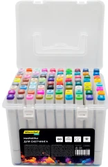 Набор маркеров для скетчинга Silwerhof Idea двойной пиш. наконечник 1-7мм 80цв. (80шт.) пластиковая коробка