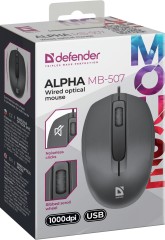 Мышь Defender Alpha MB-507 черный оптическая 1000dpi silent USB 2but (52507)