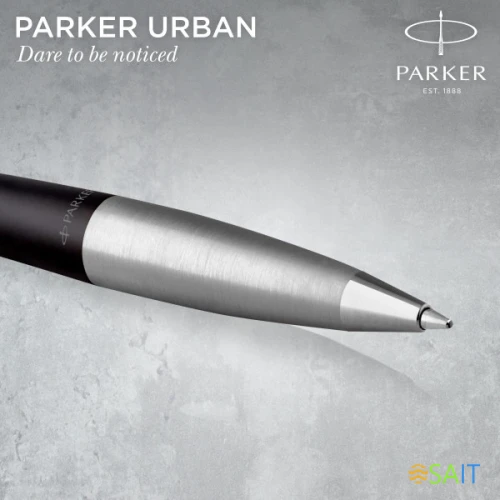 Ручка шариков. Parker Urban Core (2150858) Muted Black CT M черн. черн. подар.кор.европод.