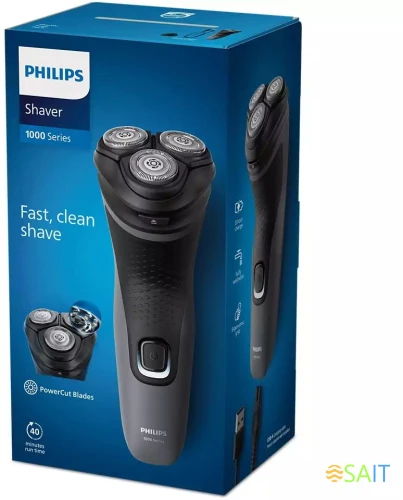 Бритва роторная Philips S1142/00 реж.эл.:3 питан.:элек.сеть/аккум. темно-серый/черный
