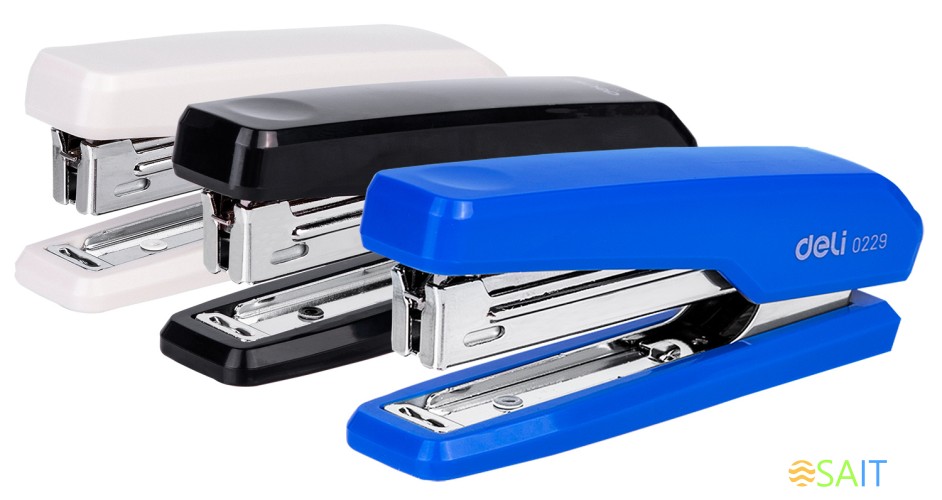 Комплект степлер+скобы Deli E0229A N10 (15листов) ассорти 50скоб блистер