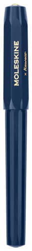 Ручка перьев. Moleskine Kaweco (KAWFOUNTPENMBLUE) синий M сталь нержавеющая/позолота син. черн. подар.кор.