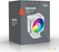 Устройство охлаждения(кулер) PcCooler R400 ARGB Soc-AM5/AM4/1200/1700/1851 белый 4-pin Al+Cu 180W Ret (R400-WHAWYX-US)