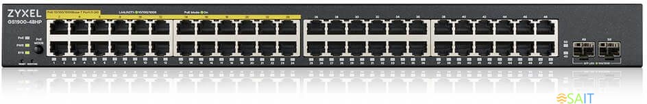 Коммутатор Zyxel GS190048HPV2-EU0101F (L2) 48x1Гбит/с 2SFP 24PoE+ 170W управляемый
