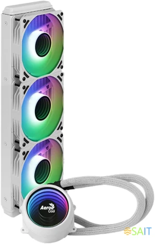 Система водяного охлаждения Aerocool Mirage L360 ARGB Soc-AM5/AM4/1200/1700/1851 белый 4-pin 20-27dB Al+Cu 550W 1350gr Ret (MIRAGE L360 WH)