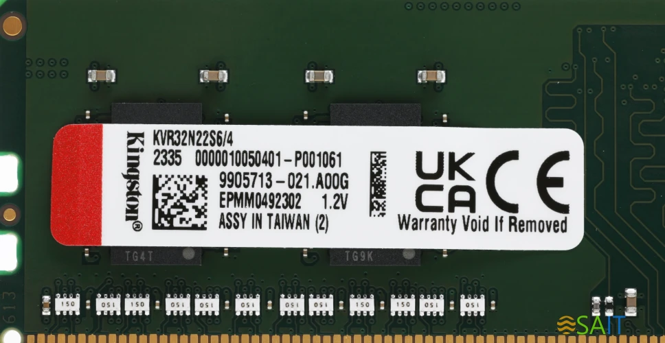 Память DDR4 4Gb 3200MHz Kingston KVR32N22S6/4 VALUERAM RTL PC4-25600 CL22 DIMM 288-pin 1.2В single rank Ret