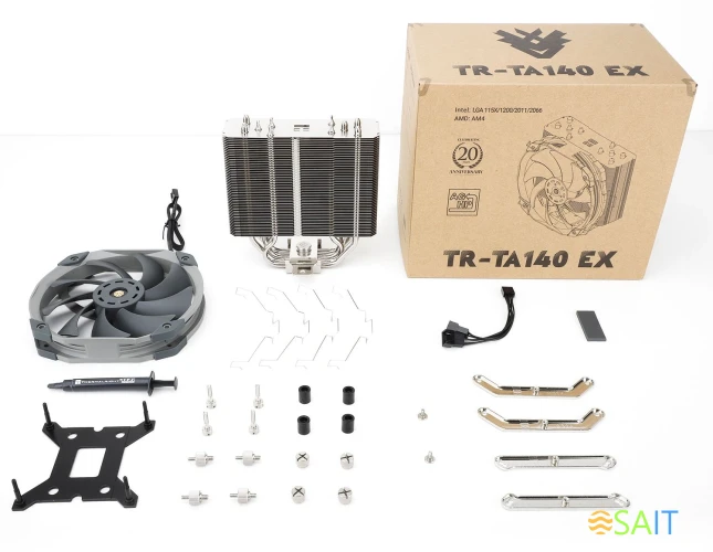 Устройство охлаждения(кулер) Thermalright TA140 EX Soc-AM5/AM4/1151/1200/2066/2011/1700 4-pin 30.2dB Al+Cu 665gr Ret (TA140-EX)