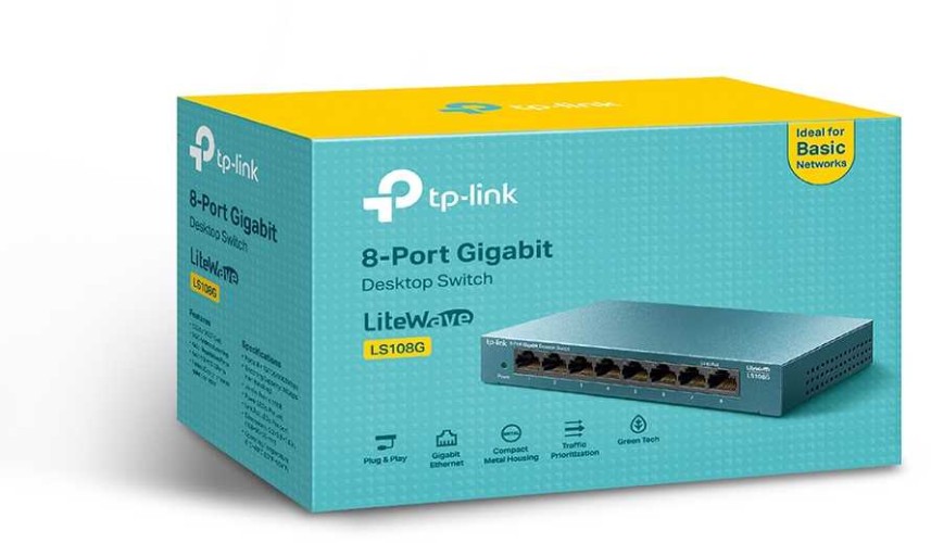 Коммутатор TP-Link LS108G (L2) 8x1Гбит/с неуправляемый