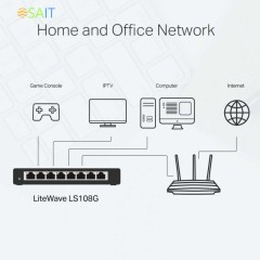 Коммутатор TP-Link LS108G (L2) 8x1Гбит/с неуправляемый