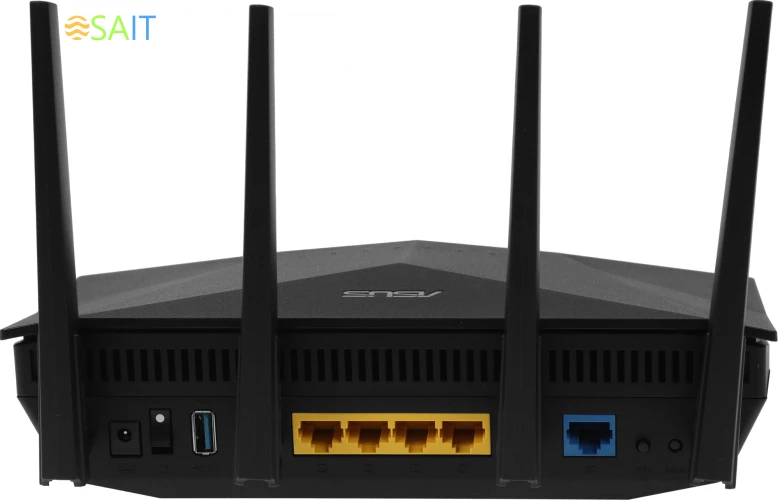 Роутер беспроводной Asus RT-AX5400 AX5400 10/100/1000BASE-TX/4G ready черный