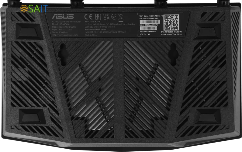 Роутер беспроводной Asus RT-AX5400 AX5400 10/100/1000BASE-TX/4G ready черный