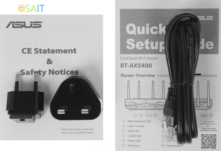 Роутер беспроводной Asus RT-AX5400 AX5400 10/100/1000BASE-TX/4G ready черный