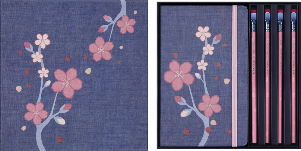 Набор Moleskine Limited Edition Sakura блокнот 2шт/карандаш 4 шт Large