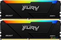 Память DDR4 2x32GB 3600MHz Kingston KF436C18BB2AK2/64 Fury Beast Black RGB RTL Gaming PC4-28800 CL18 DIMM 288-pin 1.35В dual rank с радиатором Ret