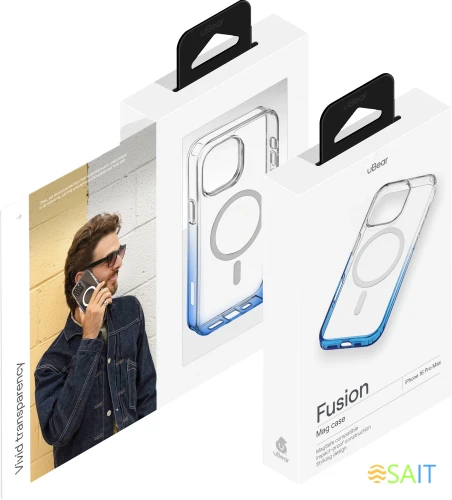 Чехол (клип-кейс) uBear для Apple iPhone 16 Pro Max Fusion with MagSafe синий (CS448EB69PFS-I24M)