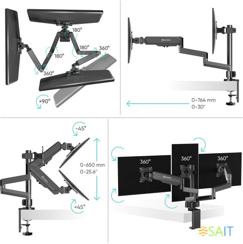 Кронштейн для мониторов Onkron G280 черный 13"-32" макс.24кг настольный поворот и наклон верт.перемещ.