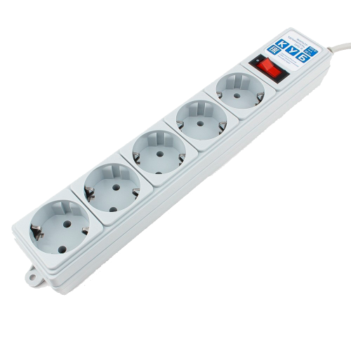 Фильтр-удлинитель Power Cube B 1.9 м 5 розеток (серый) 10А/2,2кВт Power Cube B (1.9 м, 5 розеток)