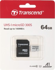 Флеш карта microSDXC 64GB Transcend TS64GUSD300S-A + adapter