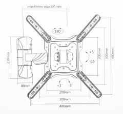 Кронштейн для телевизора Ultramounts UM869 черный 23"-55" макс.35кг настенный поворот и наклон